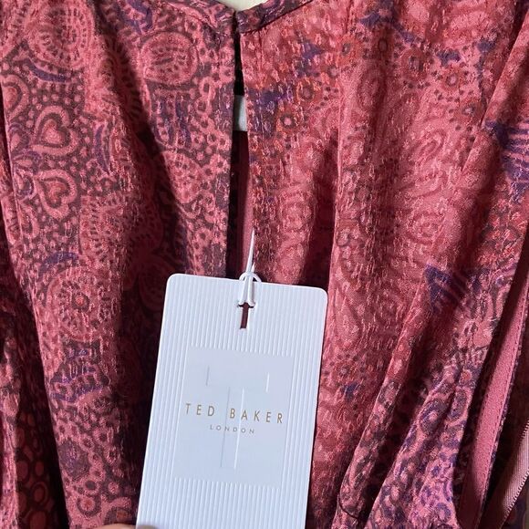 NWT Ted Baker Odesia Purple Pink Romper Print Wrap Front Size 8 - Picture 12 of 16